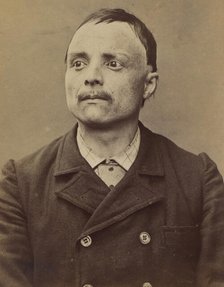 Margerand. Claude. 32 ans, né le 24/3/61 à Beaujeu (Rhône). Cordonnier. Anarchiste. 3/7/94. , 1894. Creator: Alphonse Bertillon.