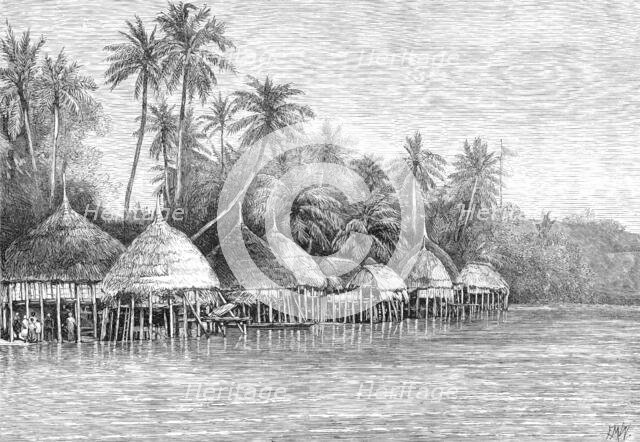 The Nicobar Islands, Indian Ocean: Village of Mala, Point Mayo, Nancowry, 1870. Creator: E. M. W..