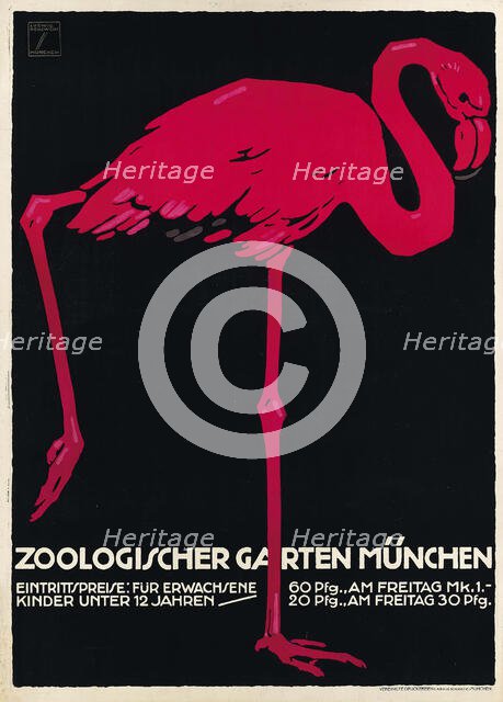Munich Zoo, 1912. Creator: Hohlwein, Ludwig (1874-1949).