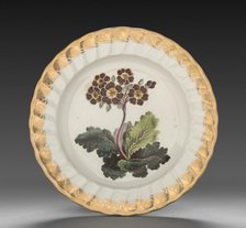 Plate from Dessert Service: Polyanthus, c. 1800. Creator: Derby (Crown Derby Period) (British).