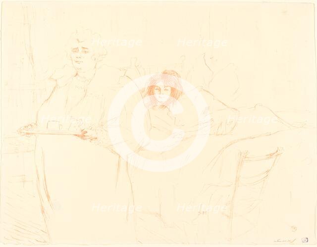 Woman with a Tray (Femme au plateau), 1896. Creator: Henri de Toulouse-Lautrec.