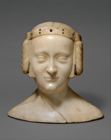 Tomb Effigy Bust of Marie de France (1327-41), daughter of Charles IV of France and..., ca. 1381. Creator: Jean de Liege.