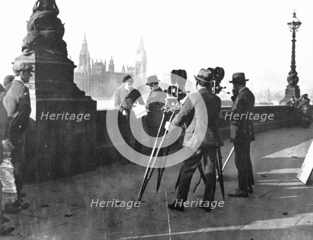 Film makers on the Albert Embankment, London. Artist: Unknown