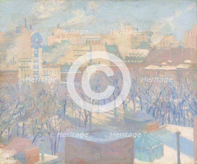 Madison Square, Snow, 1904. Creator: Allen Tucker.