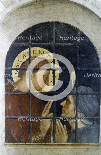 St Laurence converting his gaoler, early 15th century. Artist: Fra Angelico