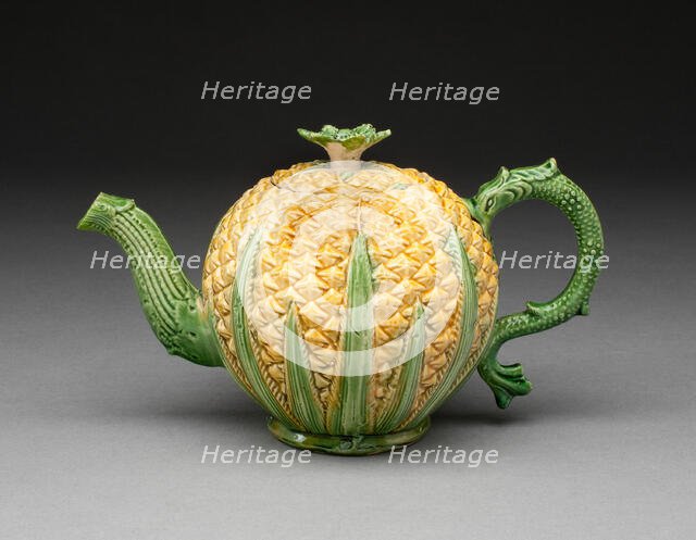 Teapot, Staffordshire, 1750/70. Creator: Staffordshire Potteries.
