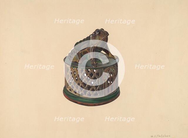 Toy Bank: Frog, c. 1938. Creator: William O. Fletcher.