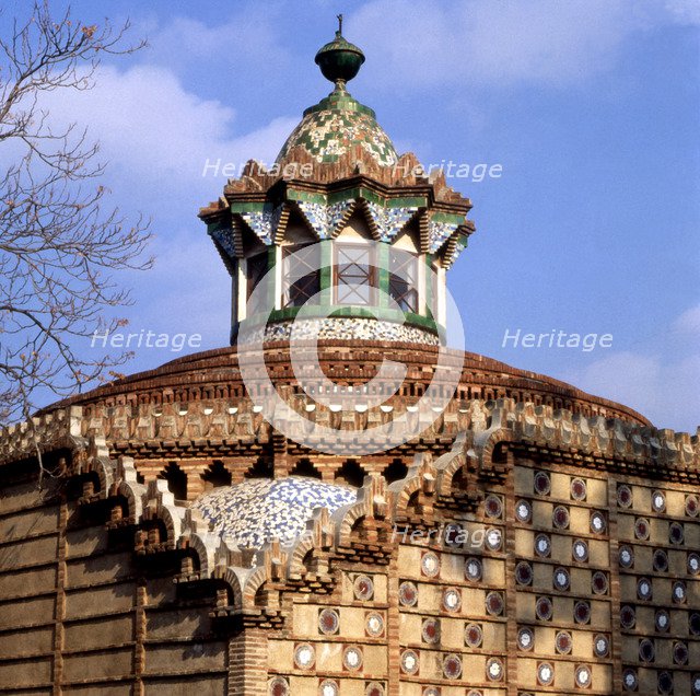 Dome of the stables pavilion in the Güell House, built between 1884 and 1887, designed by Antoni …