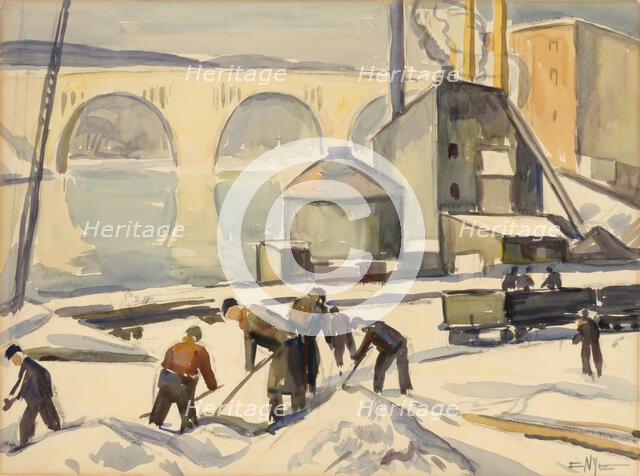 C.W.A. Worker at Key Bridge, n.d. Creator: Edgar Nye.