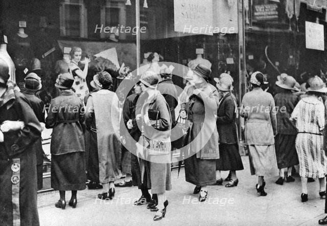 Shoppers in Kensington High Street, London, 1926-1927. Artist: Unknown