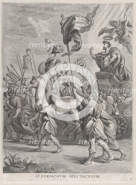 Plate 31: The triumph of Scipio Africanus; from Guillielmus Becanus's 'Serenissimi Princip..., 1636. Creators: Jacob Neeffs, Johannes Meursius, Willem van der Beke.