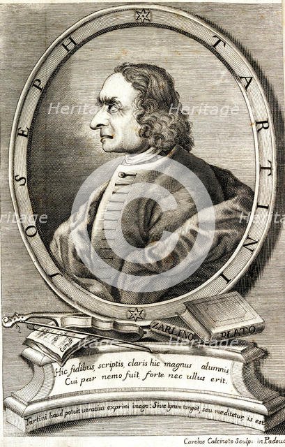 Portrait of the violinist and composer Giuseppe Tartini (1692-1770)  , Early 1760s. Creator: Calcinotto, Carlo (active ca. 1760).