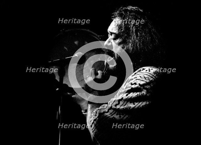 Airto Moreira, Brazilian jazz drummer and percussionist, Ronnie Scott's, London, 1995.   Artist: Brian O'Connor.