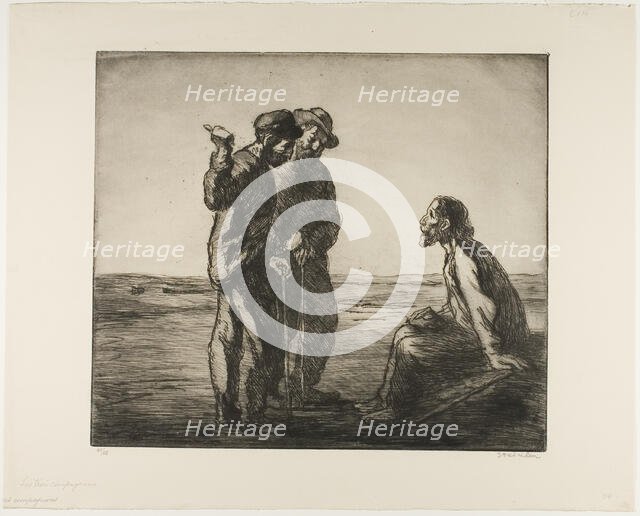 The Three Companions, 4719. Creator: Theophile Alexandre Steinlen.