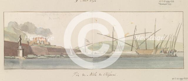 View of the harbour at Trapani, 1778. Creator: Louis Ducros.