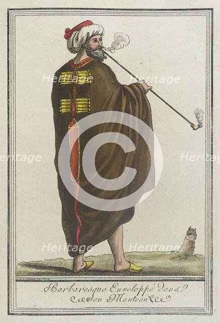 Costumes de Différents Pays, 'Barbaresque Enveloppé Iana son Manteau', c1797. Creator: Jacques Grasset de Saint-Sauveur.