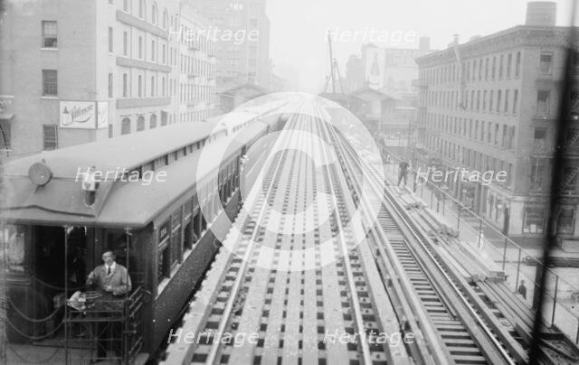 Express track 9th Ave. "L", between c1914 and c1915. Creator: Bain News Service.
