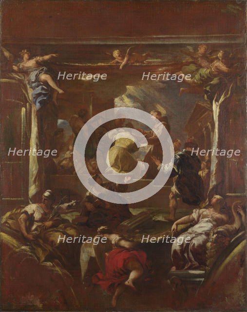 Saint Anthony of Padua restores the Foot of a Man, before 1700. Creator: Giordano, Luca (1632-1705).