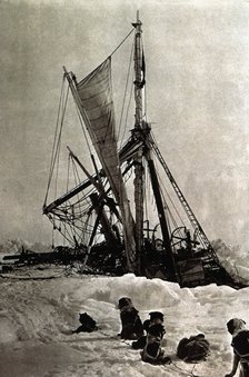 Shackleton Expedition, the ship 'Endurance' imprisoned by the ice is slowly sinking into the Wedd…