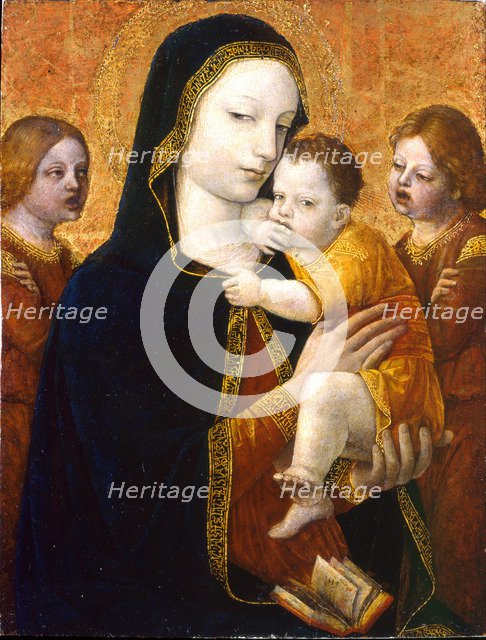 The Virgin and Child with two Angels, ca 1485. Artist: Bergognone, Ambrogio (1453-1523)
