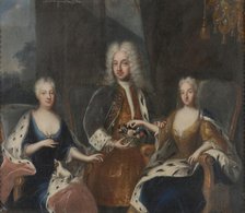 Fredrik I, 1676-1751, Ulrika Eleonora d.y.1688-1741, Sofia Charlotta Karolina, 1678-1749, 1727. Creator: David Kock.