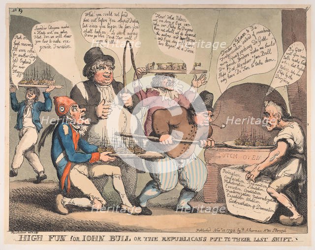 High Fun for John Bull, or the Republicans Put to their Last Shift, November ..., November 12, 1798. Creator: Thomas Rowlandson.
