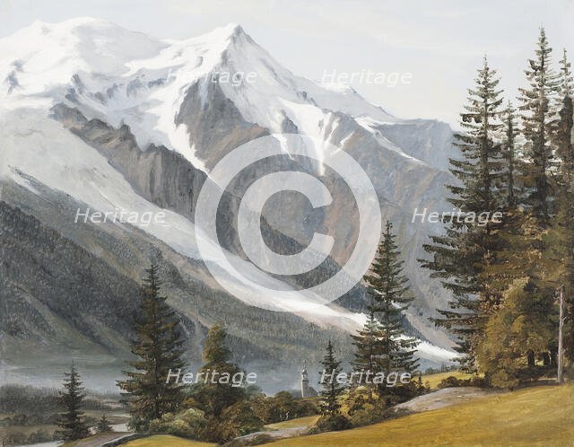 View towards Chamonix-Mont-Blanc, Ef. 1834. Creator: Martinus Rorbye.