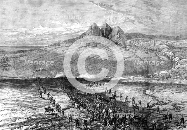 The Russian Expedition to Khiva: first sight of water after crossing the desert, 1873. Creator: Unknown.