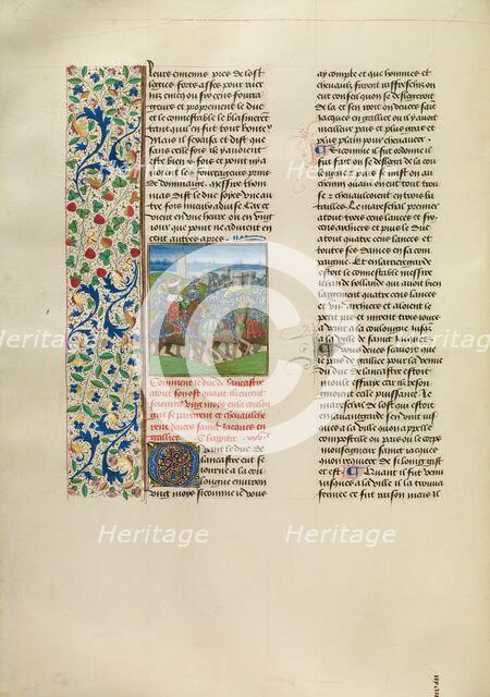 John of Gaunt Traveling to Santiago de Compostela, c1380s; Chroniques (Book Three), about 1480-1483. Creator: Unknown.