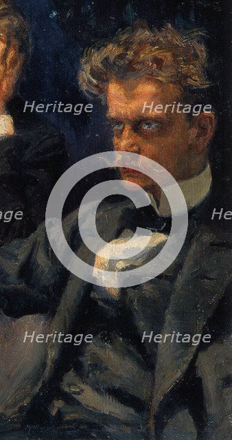 The Symposium, (Detail: Jean Sibelius), 1894. Artist: Gallen-Kallela, Akseli (1865-1931)