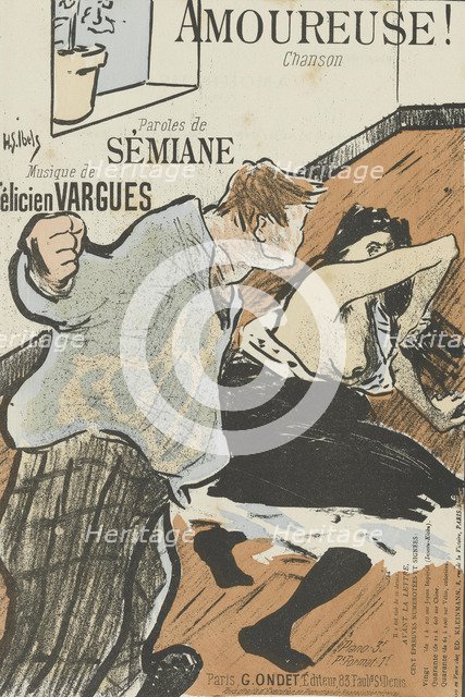 Cover of the score of Amoureuse! by Félicien Vargues, 1893.