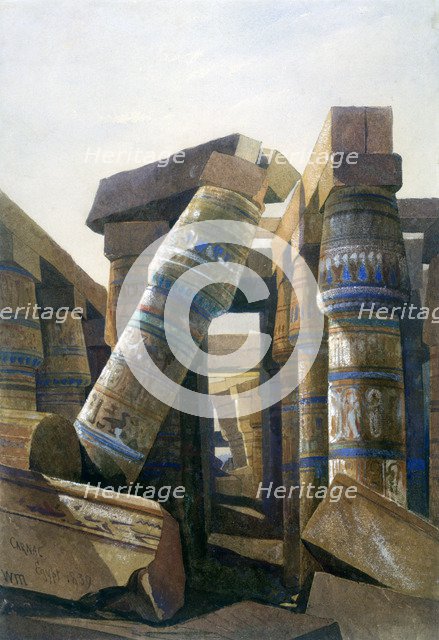 'Hall of columns, Carnac', 1839. Artist: William James Muller