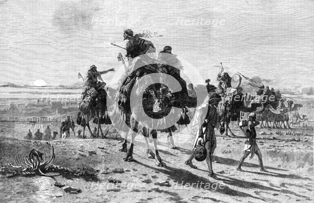"A Departure from Palmyra", by Carl Haag, in the exhibition of the Society of Painters..., 1862. Creator: Unknown.