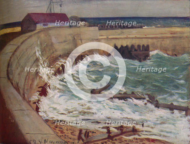 'High Tide, West Bay', c1930. Artist: CRW Nevinson.