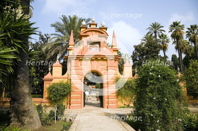 Arch in the gardens, the Alcazar, Seville, Andalusia, Spain, 2007. Artist: Samuel Magal