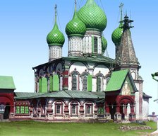 Church of Saint John Chrysostom, from the southwest, Yaroslavl, 1911. Creator: Sergey Mikhaylovich Prokudin-Gorsky.