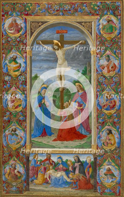 The Crucifixion; Poncher Hours, 1484-1492. Creator: Giuliano Amedei.