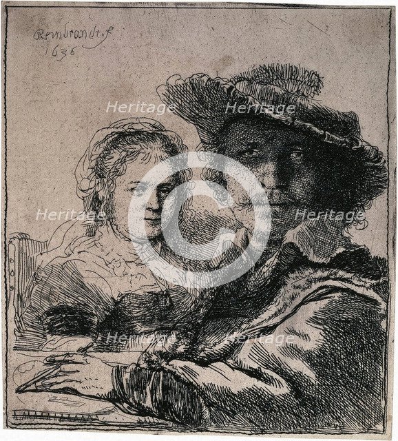 'Self-Portrait with Saskia', 1636.  Artist: Rembrandt Harmensz van Rijn    