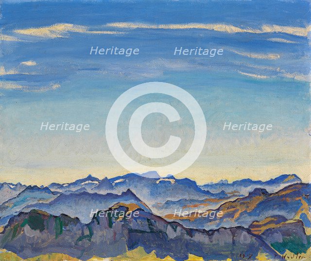 Vaud Alps seen from the Rochers de Naye, 1917.