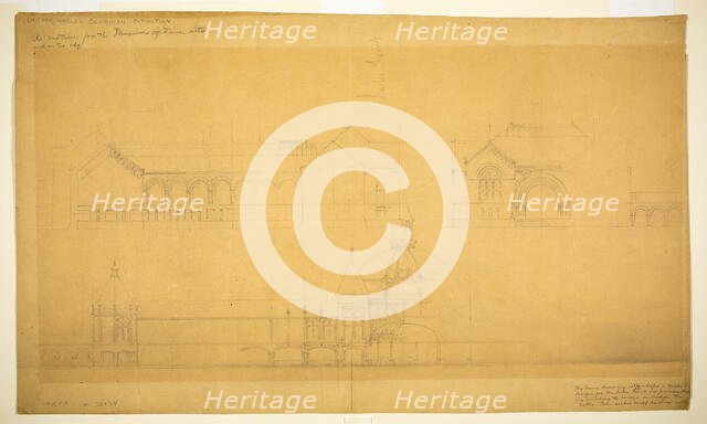 Proposed Fine Arts Museum, World's Columbian Exposition, Chicago, Elevation Sketches, c1890/91. Creator: John Wellborn Root.