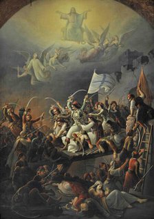 The Exodus from Missolonghi, 1853. Creator: Vryzakis, Theodoros (1814-1878).