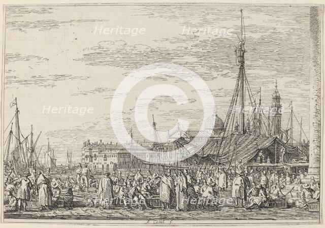 The Market on the Molo, c. 1735/1746. Creator: Canaletto.