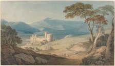 Harlech Castle and Snowdon, c. 1805. Creator: John Varley I.