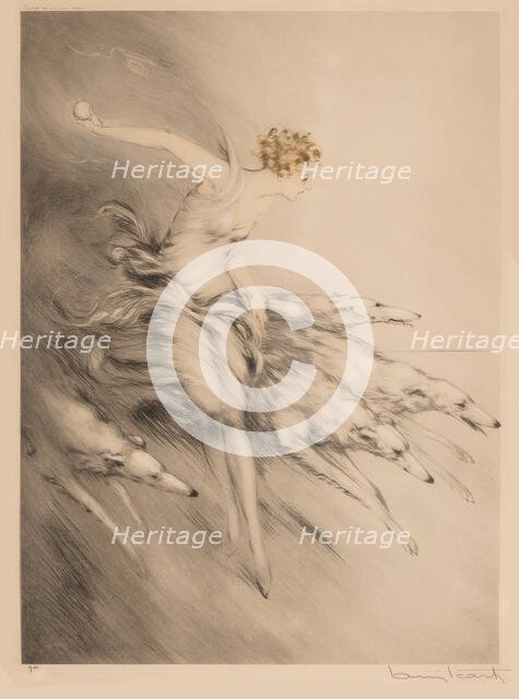 L'élan, 1928. Creator: Icart, Louis Justin Laurent (1888-1950).
