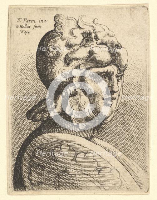 Helmeted Head, 1645. Creator: Wenceslaus Hollar.