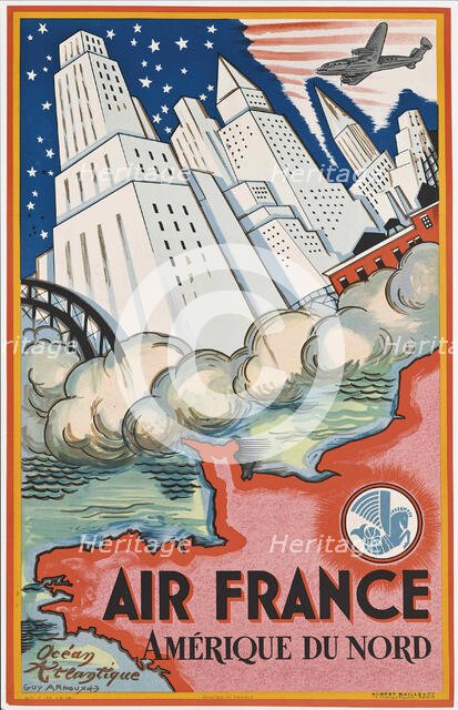 Air France, Amérique du Nord, 1946. Creator: Arnoux, Guy (1886-1951).