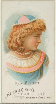 Kate Bartlett, from World's Beauties, Series 1 (N26) for Allen & Ginter Cigarettes, 1888., 1888. Creator: Allen & Ginter.