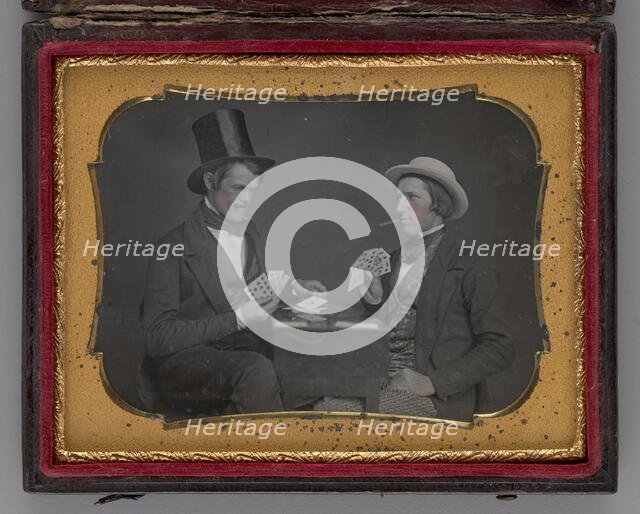 Untitled (Two Men Playing Cards), 1852. Creator: Unknown.