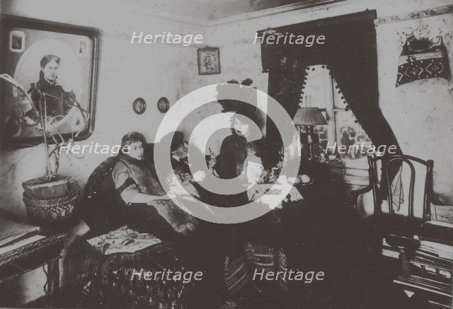 Marina Tsvetaeva, Anastasia Tsvetaeva and Sergey Efron, 1910s.