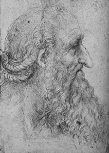 'Profile of an Old, Bearded Man to the Right', c1480 (1945). Artist: Leonardo da Vinci.